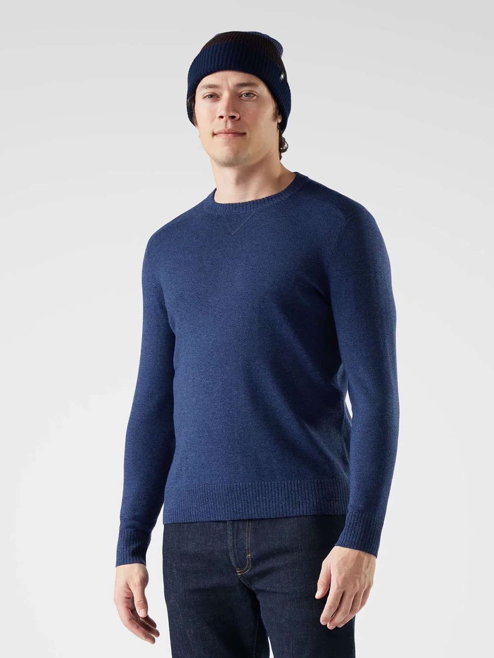 Smartwool Navy Blue Merino Wool Blend Knit Sparwood Crew Sweater XL Extra Large